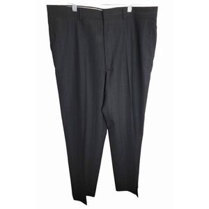 Towncraft Men's Black Pinstripe Dress Pants Pleated Classic‎ Fit 38x30